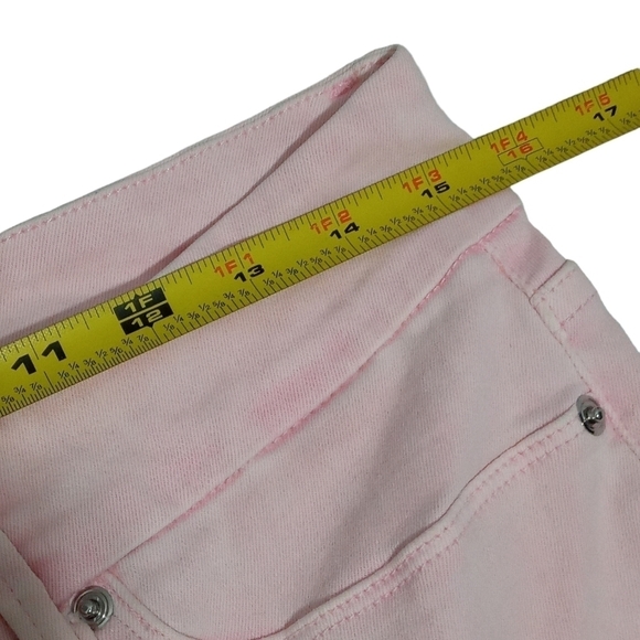 Good American Pink Crop Skinny Jeans High Rise Stretch Soft Pastel Size 15 - Picture 5 of 8